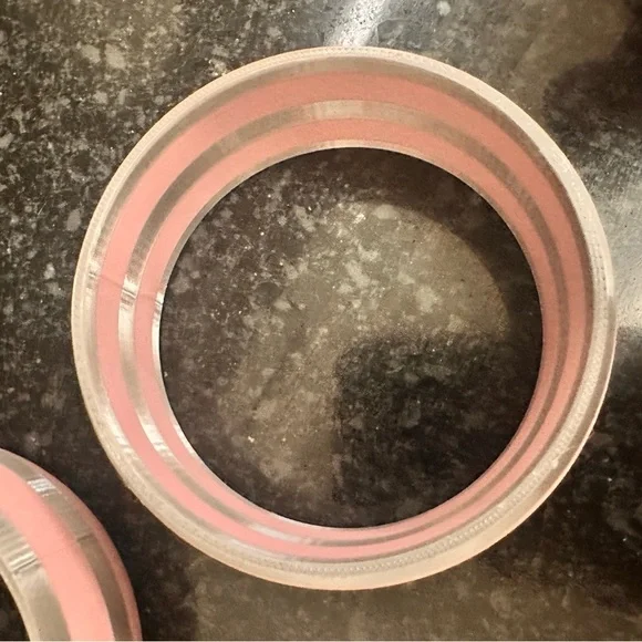 Set of 2 Pink and Silver Striped Bangles - 3D Printed - Picture 2 of 5